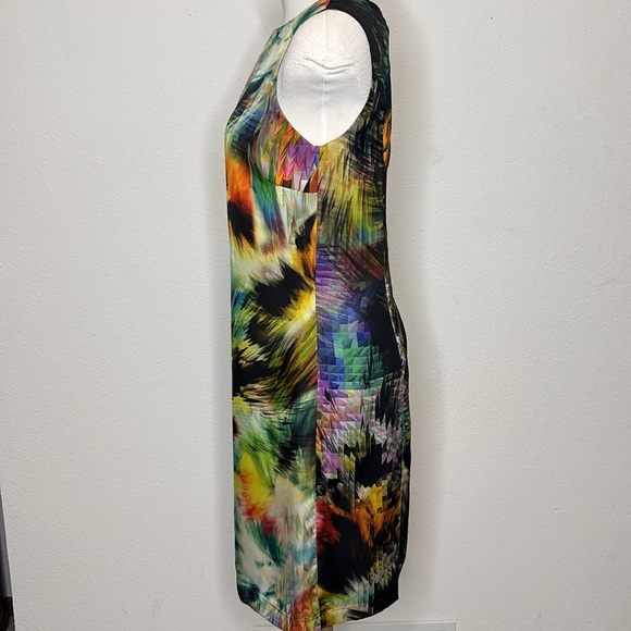Ted Baker size 1 colorful Abstract Midi sheath Dress - Picture 11 of 12